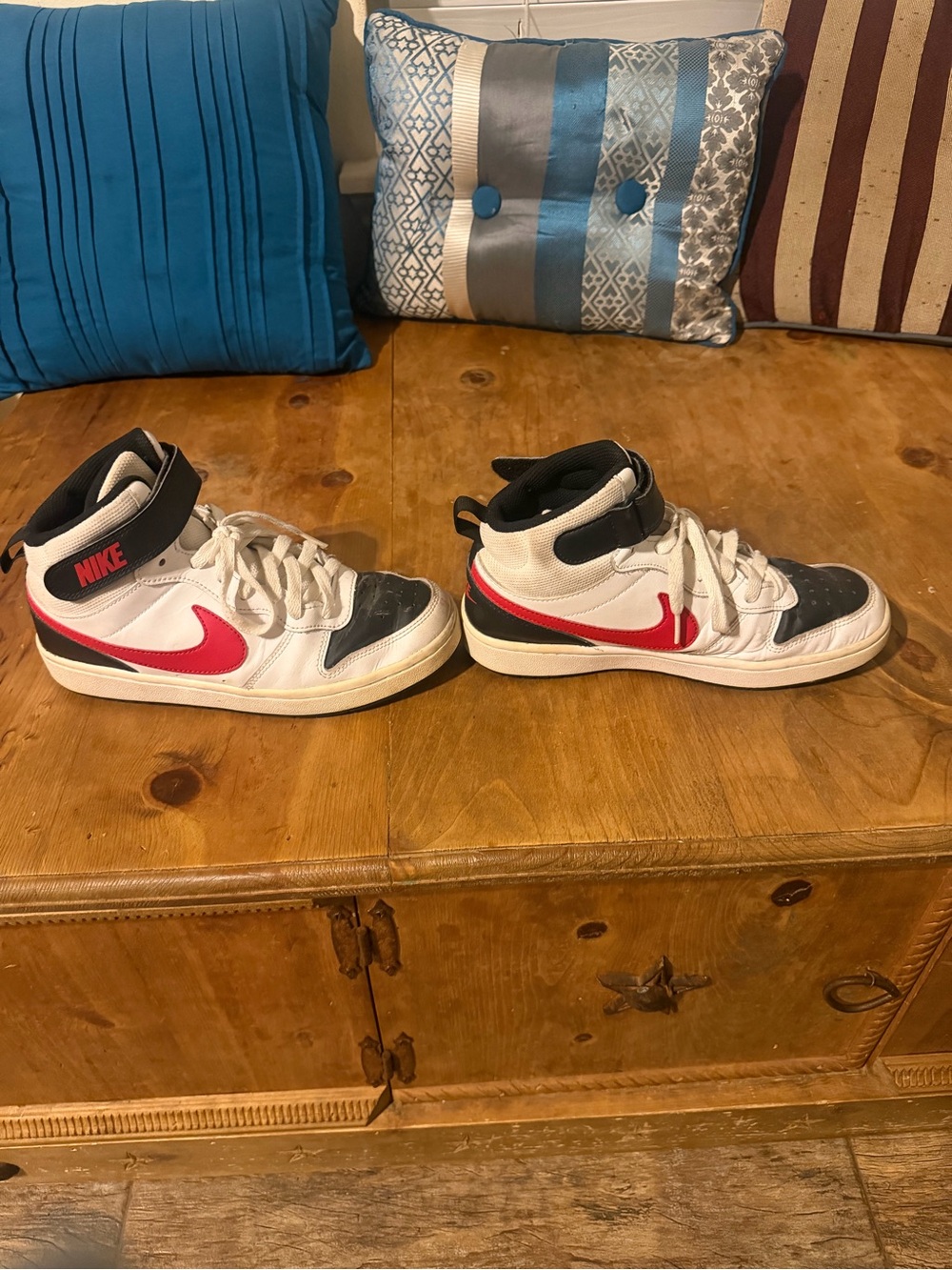 Nike Kids White, Black & Red High-Top Sneakers